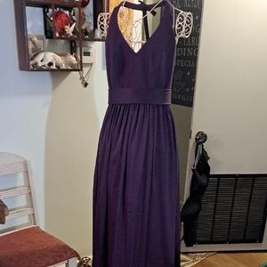 Vera Wang White Plum Halter Gown, Sz 8